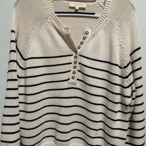 Sezane Leontine cream/navy sweater - size S, EUC